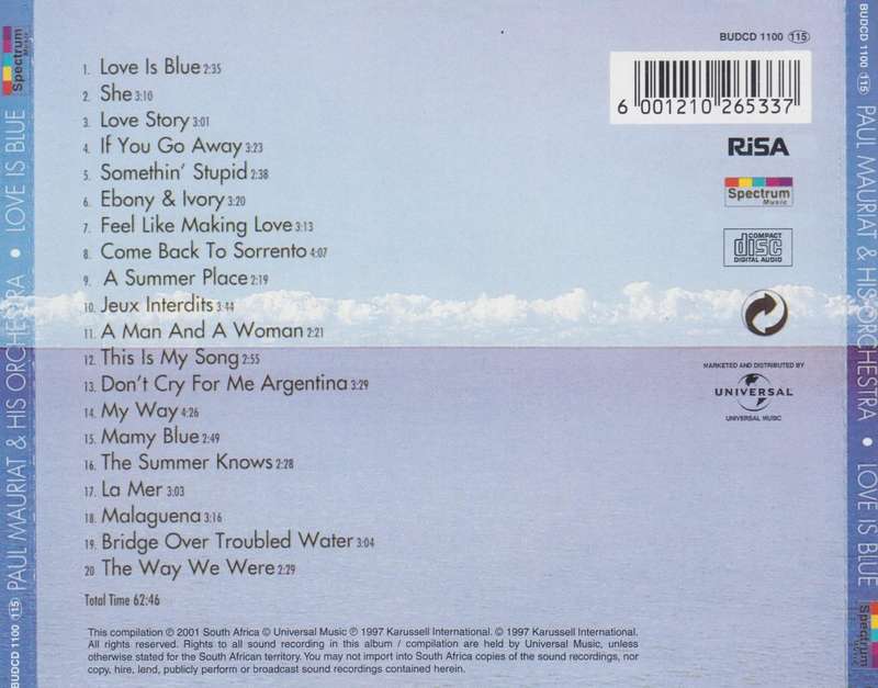 Paul Mauriat & His Orchestra - Love Is Blue (CD)