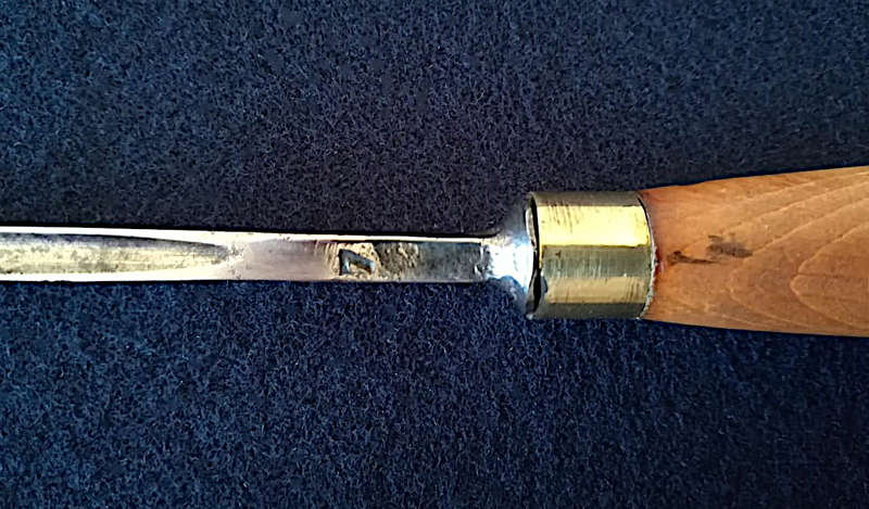 Antique Herring Bros. 'London' 3/16" Cut, Straight Gouge, #7 Sweep, Length 8 3/4" For Professionals