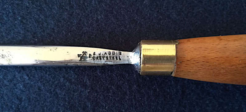 Antique S J Addis 3/8" Cut, Straight Hand Carving Gouge, #5 Sweep, Length 9.15" For The Professional