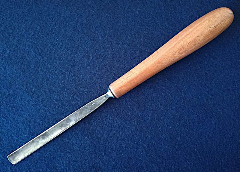 Antique S J Addis 3/8" Cut Straight Hand Carving Gouge, #3 Sweep, Length 9.25" For The Professional