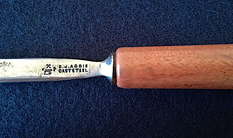 Antique S J Addis 3/8" Cut Straight Hand Carving Gouge, #3 Sweep, Length 9.25" For The Professional