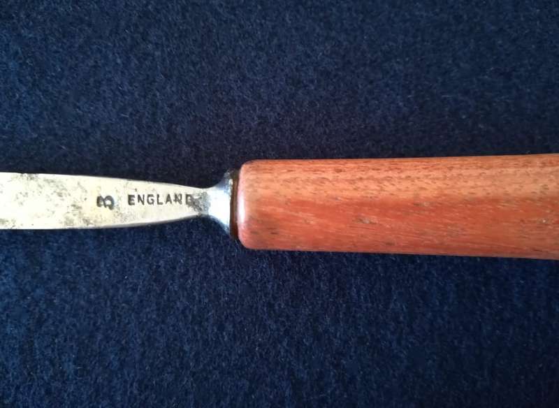 Antique S J Addis 3/8" Cut Straight Hand Carving Gouge, #3 Sweep, Length 9.25" For The Professional