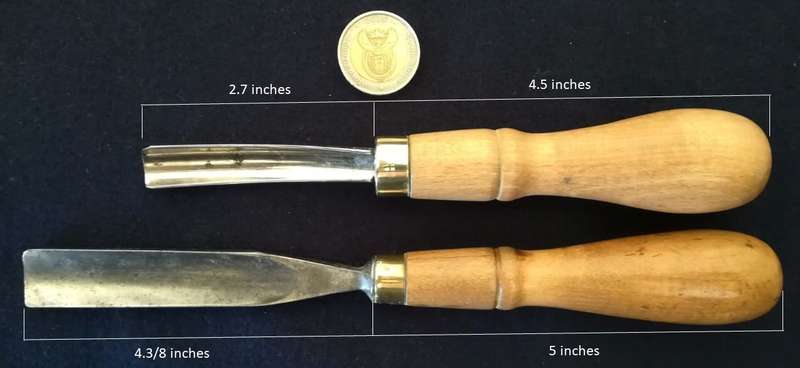 Two Antique Carving Chisels - Gouges 5/8" and 3/4" c1860 William Marples & Sons England