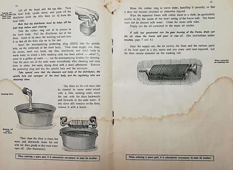 1927 Alfa-Laval Cream Separator - Parts & Instructions Viola 3 & 4