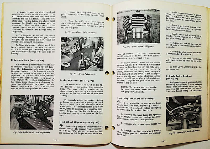 Vintage Massey-Ferguson Tractor 165 - Original Manual c.1964 - 1975