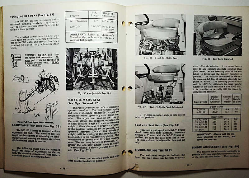 Vintage Massey-Ferguson Tractor 165 - Original Manual c.1964 - 1975