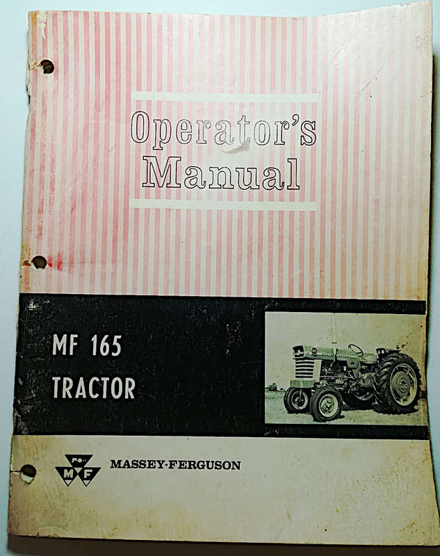 Vintage Massey-Ferguson Tractor 165 - Original Manual c.1964 - 1975