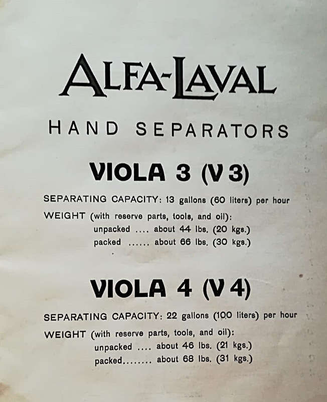 1927 Alfa-Laval Cream Separator - Parts & Instructions Viola 3 & 4
