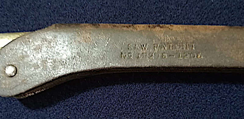 Rare "Footprint" Antique Adjustable Blade Hacksaw - 8 to 12 Inches