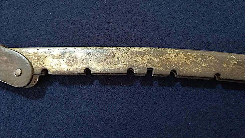 Rare "Footprint" Antique Adjustable Blade Hacksaw - 8 to 12 Inches
