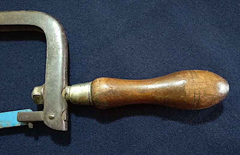 Rare "Footprint" Antique Adjustable Blade Hacksaw - 8 to 12 Inches