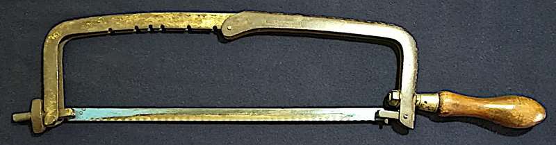 Rare "Footprint" Antique Adjustable Blade Hacksaw - 8 to 12 Inches