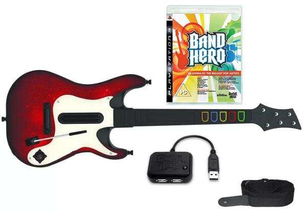 PS3 Band Hero Game With Guitar Bundle