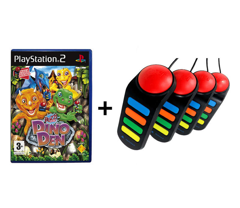 PS2 Buzz Junior Dino Den With Buzzers Bundle