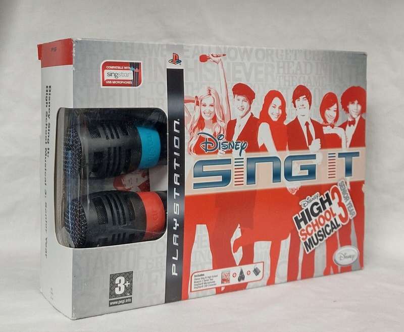 PS2 Disney Sing It High School Musical 3 Senior Year Game With Singstar Microphones Bundle / Boxed