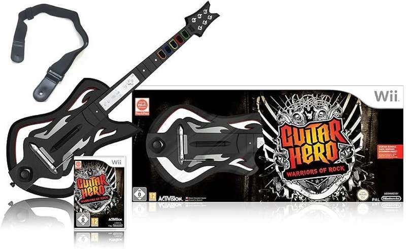 Wii Guitar Hero Warriors Of Rock Guitar Bundle