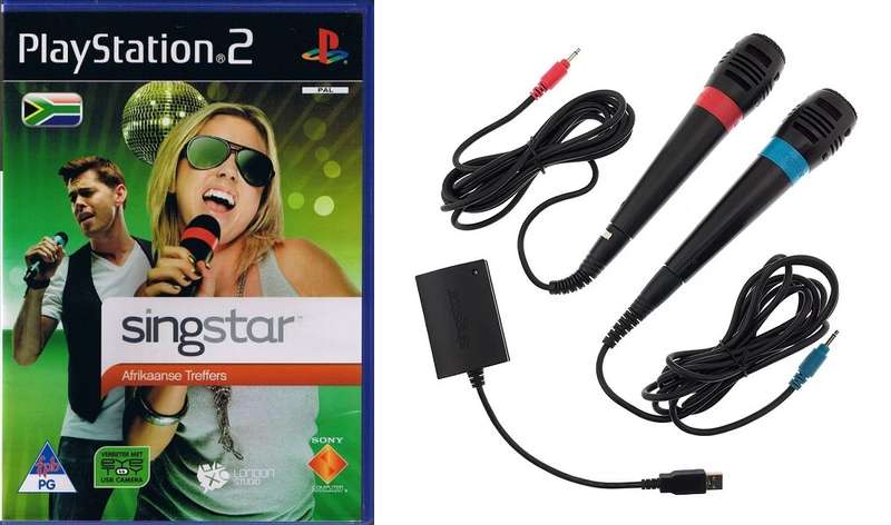 PS2 Singstar Afrikaanse Treffers Game With Microphones Bundle