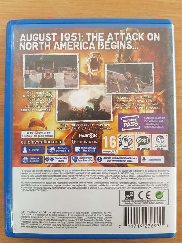 Resistance Burning Skies psvita