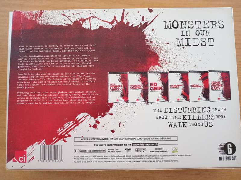 Infamous Serial Killers of our Time - 6 dvd box set