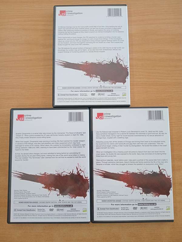 Infamous Serial Killers of our Time - 6 dvd box set