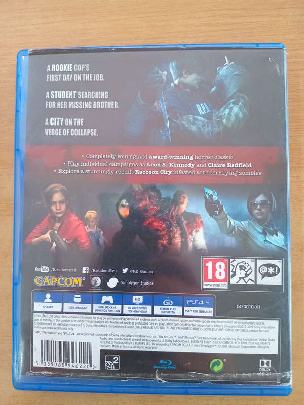 Resident Evil 2 - Ps4