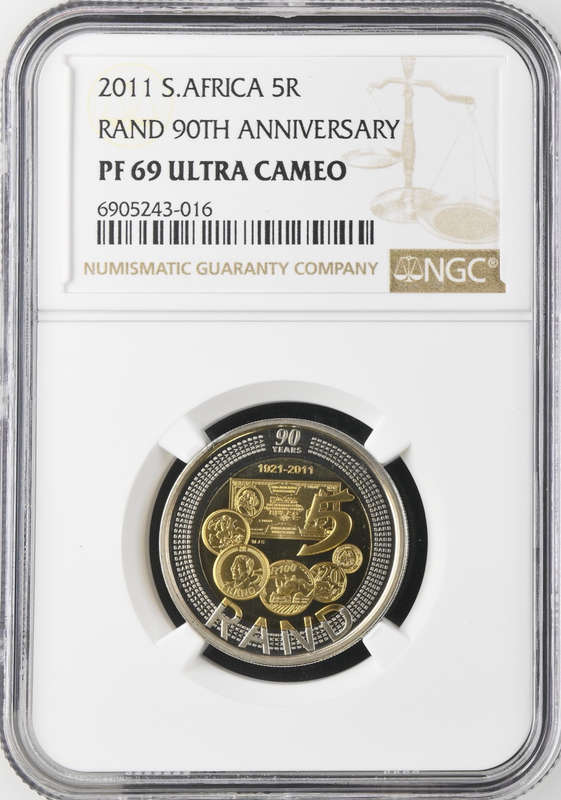 2011 SARB 90th ANNIVERSARY R5 COIN PF69 ULTRA CAMEO - NGC grade