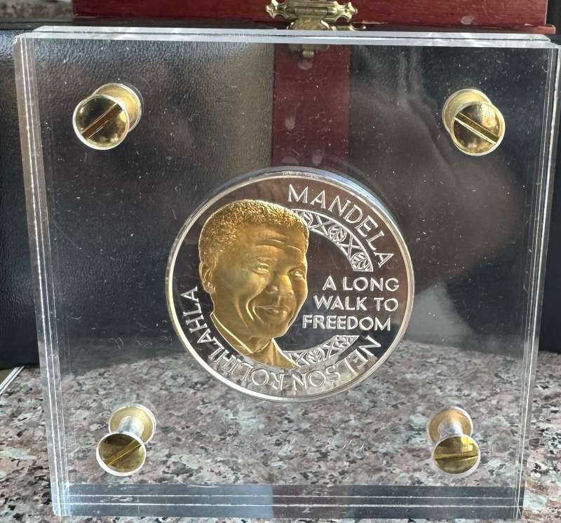 MANDELA FATHER OF  NATION 100GR PURE PROOF SILVER MEDALLION - MINTAGE 5000 - RELEASE PRICE 5000