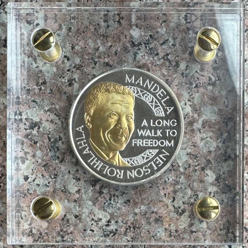 MANDELA FATHER OF  NATION 100GR PURE PROOF SILVER MEDALLION - MINTAGE 5000 - RELEASE PRICE 5000