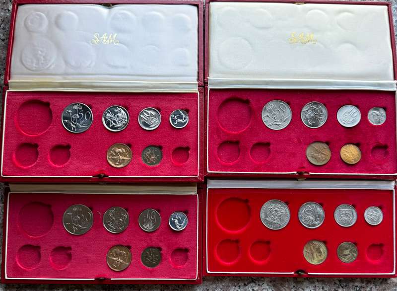 8 proof sets incomplete - pictured is what u will get - no silver rands price for the lot
