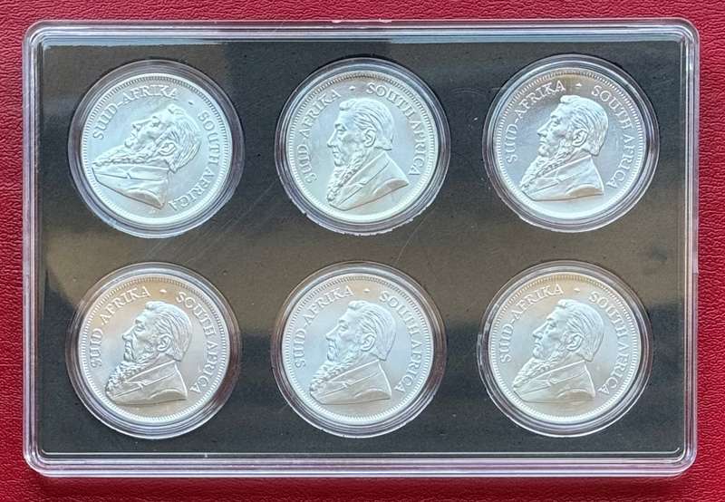 2019 TO 2024 Krugerrand 1oz FINE Silver Bullion 999 pure SET OF 6 - SPECIAL CASE INCLUDED -SET PRICE