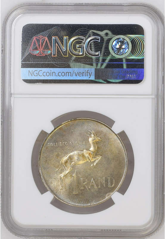 1965 SILVER 1 RAND ENGLISH - MS65 - BRILLIANT UNC - NGC GRADED RARETY - LOW MINTAGE 2341