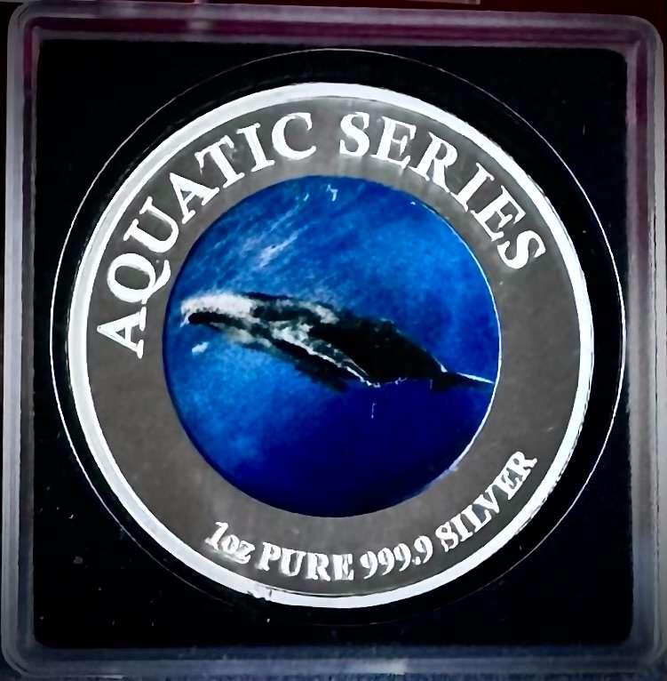 1oz SILVER 999.9 FINE - 2024 AQUATIC SERIES OF SOUTH AFRICA "SOUTHERN RIGHT WHALE "CERTIFIED & BAG