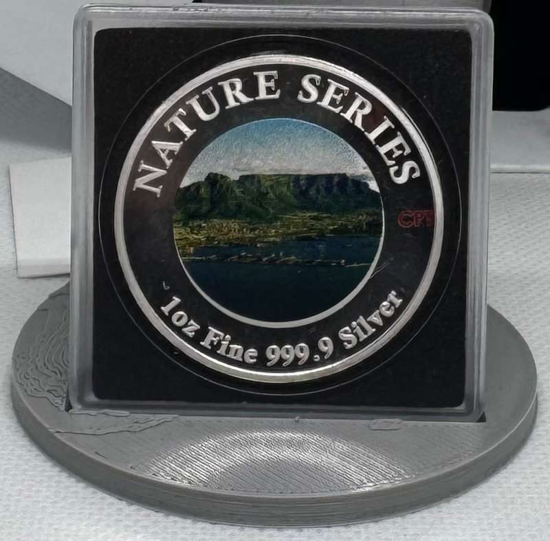 2024 NATURE SERIES 1oz SILVER 999.9 COLORIZED *TABLE MOUNTAIN CPT MINT MARK & 3D FIGURINE