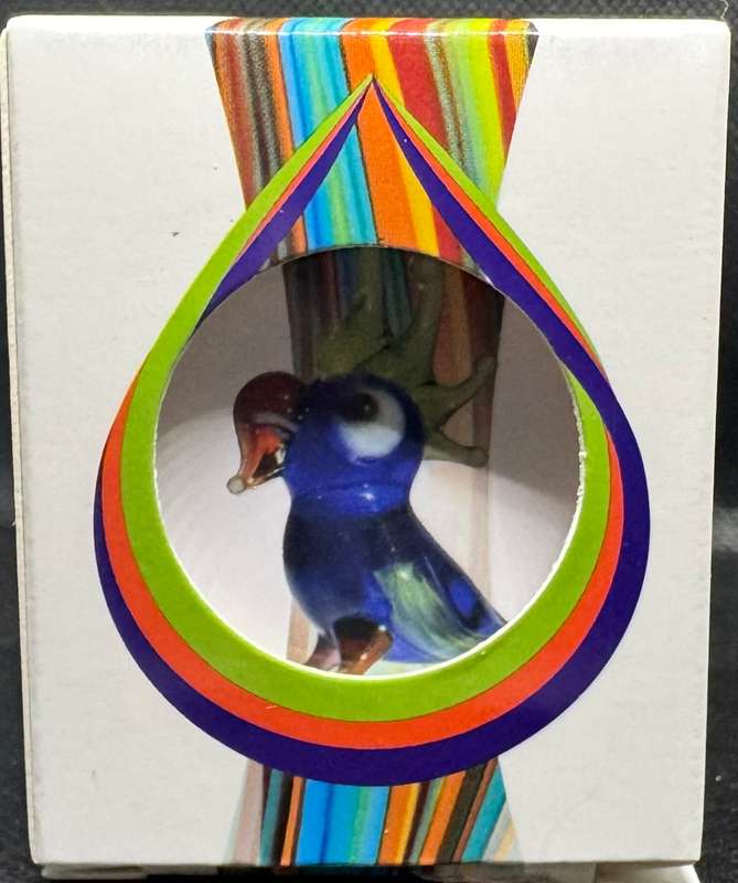 1oz CANADA MURANO 1OZ SILVER & PARROT FIGURINE SET + DOME, BOX & CERTIFICATE