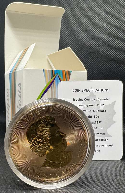 1oz CANADA MURANO 1OZ SILVER & MUSTANG FIGURINE SET + DOME, BOX & CERTIFICATE