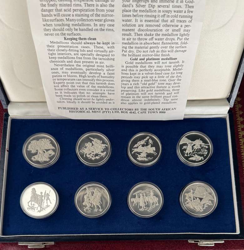 black friday sale 1879 to 1979 ZULU WAR CENTENARY MEDALLION SET - 200gr SILVER