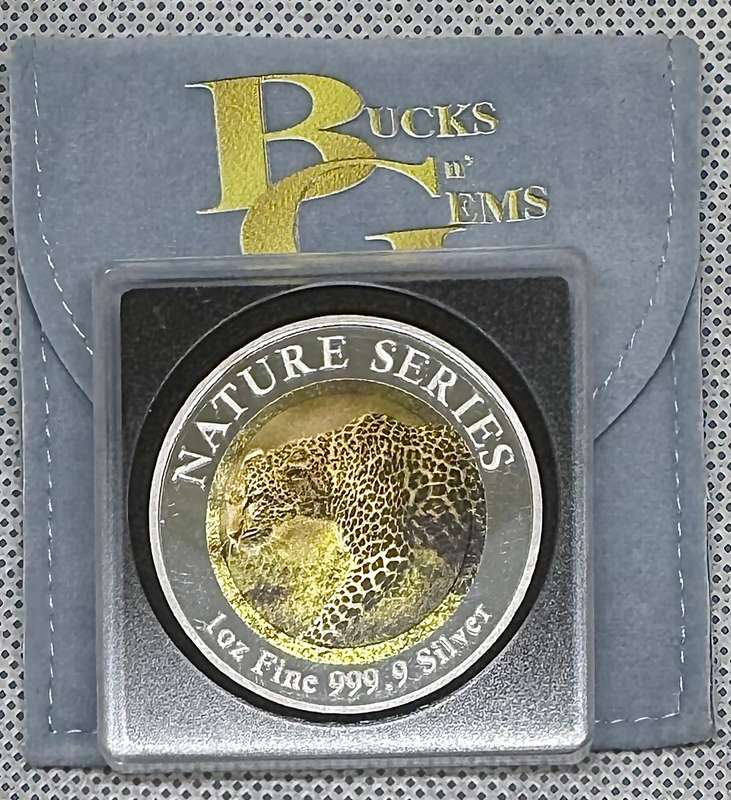 1oz SILVER 999.9 FINE - 2024 NATURE SERIES "LEOPARD"- CERTIFIED & MINT BAG