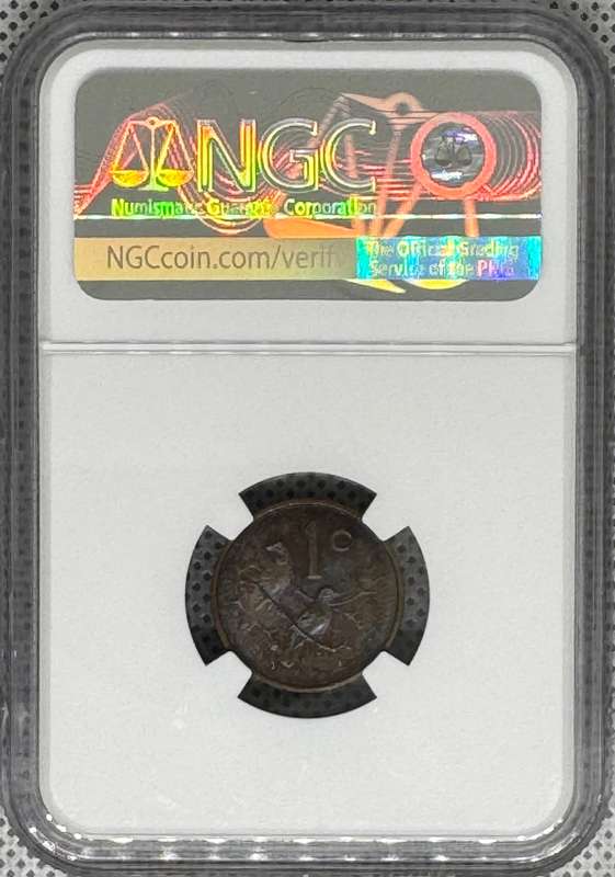 1965 RSA 1 CENT - AFRIKAANS LEGEND - MS63BN - NGC GRADED RARETY ONLY 846 MINTED