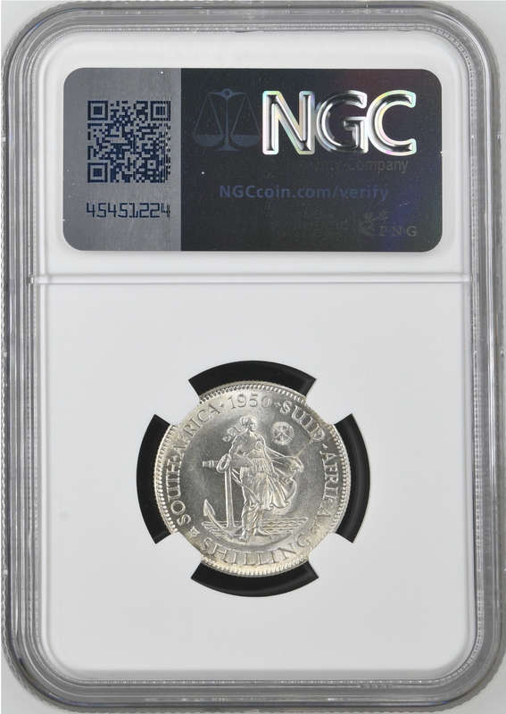 1950 SA 1 SHILLING - MS62- NGC GRADE