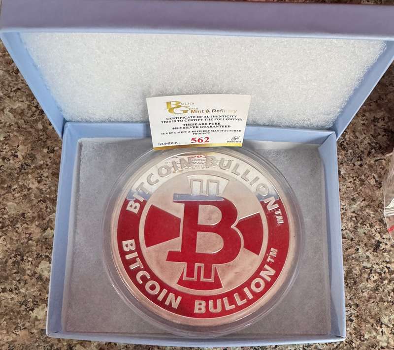1kg PURE SILVER PROOF MINTED ROUND *BITCOIN* BOX & CERTIFICATE