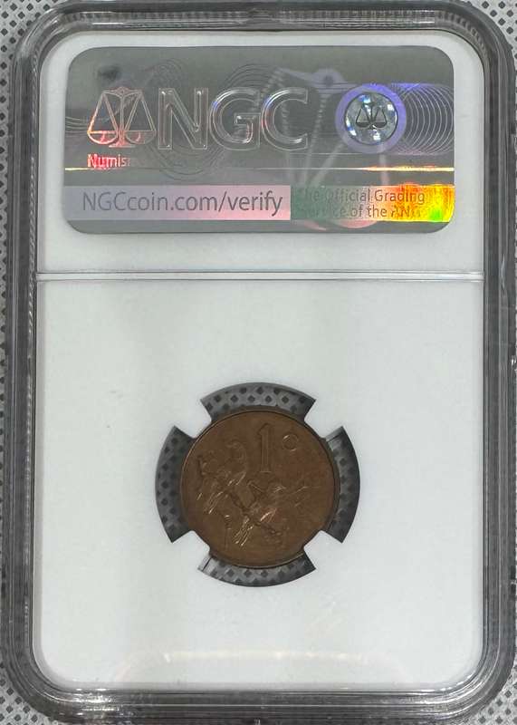 1965 RSA 1 CENT - AFRIKAANS LEGEND - MS62BN- NGC GRADED