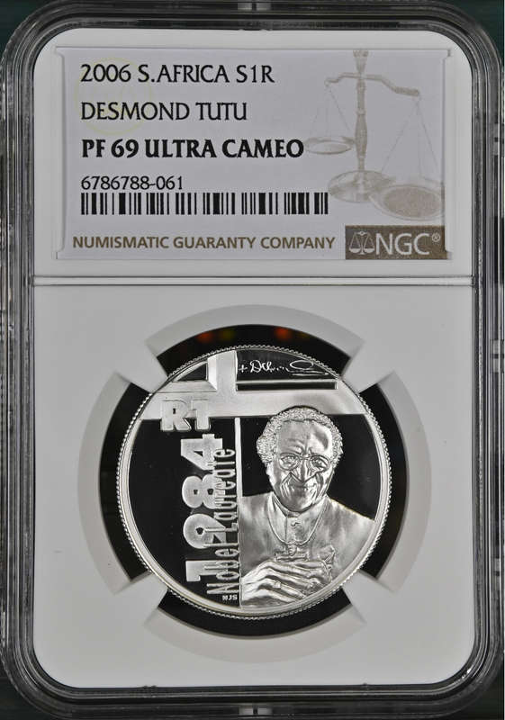 2006 SILVER RAND PROTEA - BISHOOP TUTU PF69UC - NGC GRADE