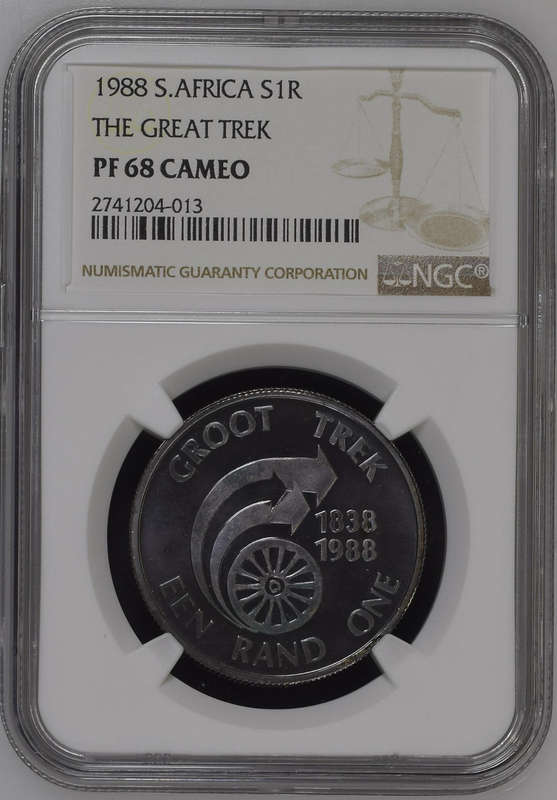 1988 S1R SILVER RAND - GREAT TREK PF68 CAMEO - NGC GRADE 2ND FINEST ONLY 2 IN PF69C