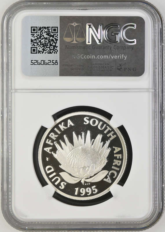 1995 SA - SILVER PROTEA RAND - RAILWAY MIRRORED DOOR - PF69 UC - NGC GRADED