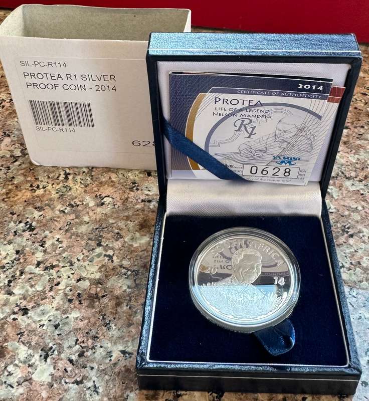 2014 SILVER RAND PROTEA - MANDELA LIFE OF A LEGEND EDUCATION - PROOF - ORIGINAL AS ISSUED