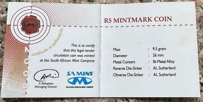 2008 RSA OOM PAUL R5 - IN SAMINT BOX AND CERTIFICATE