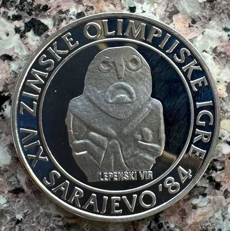 1983 YUGOSLAVIA 250 DINARA WINTER OLYMPICS - SARAJEVO VIEW- 925 SILVER PROOF