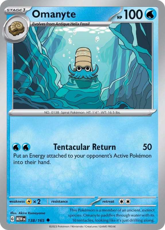 Pokemon - Omanyte [Standard] & Omastar [Reverse Holo] - Scarlet & Violet 151 - NM