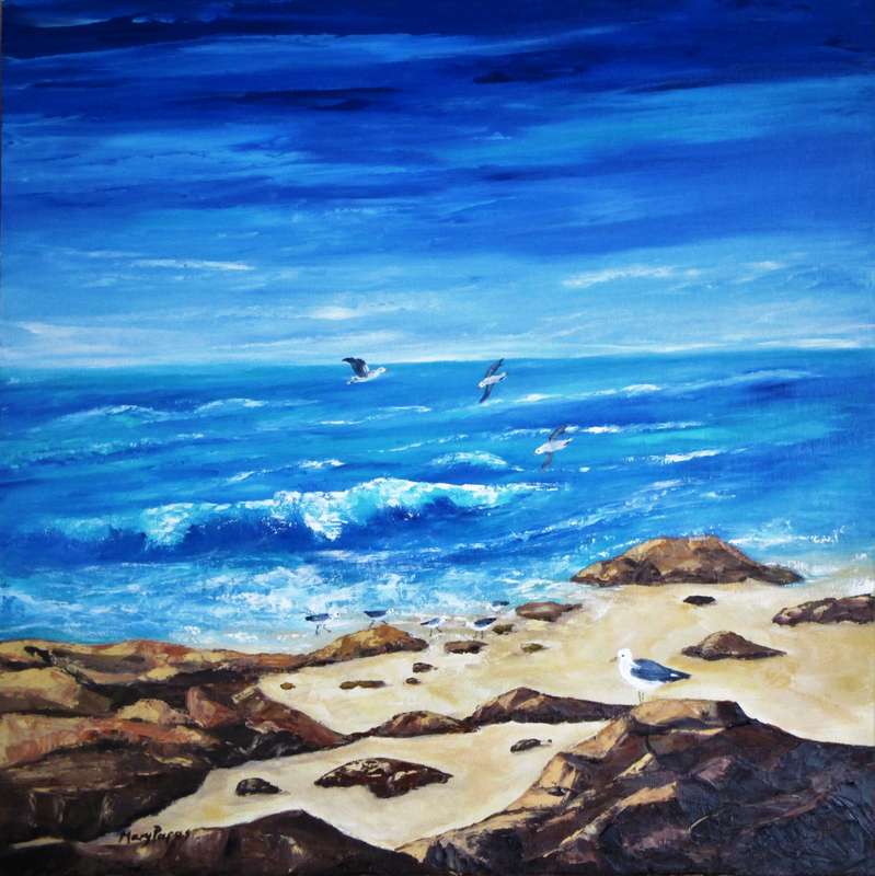 By The Sea, framed oil Painting