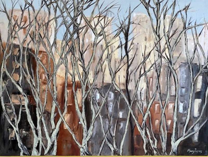 City Trees, oil painting